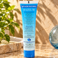 HAZEL-M face wash back label with ingredients and application directions