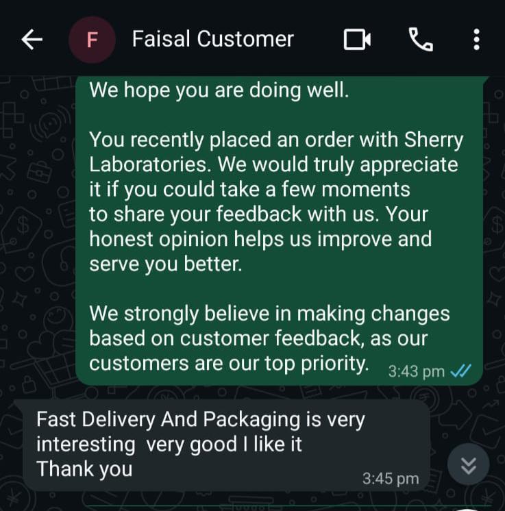 Original customer message about delivery and packaging