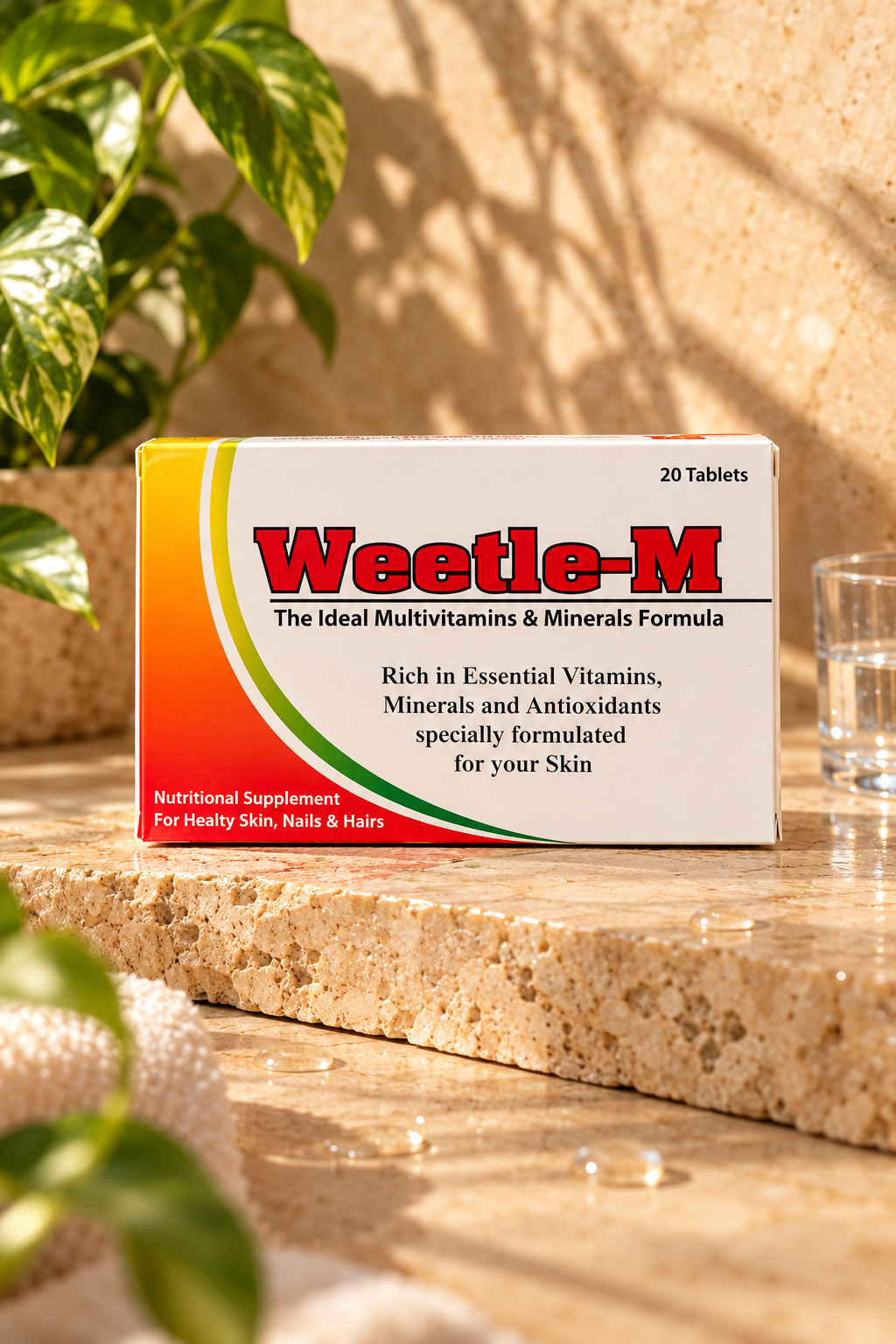 Weetle-M Multivitamins and Minerals nutritional supplement, 20 tablets, front packaging